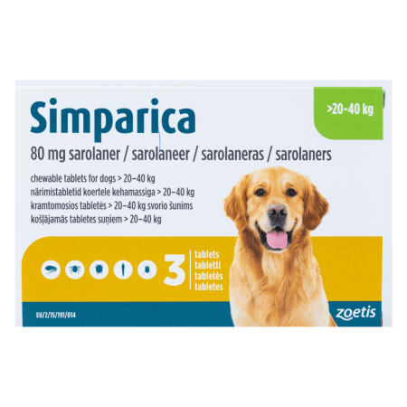 Simparica (Sarolaner) Chewables For Dog 20-40kg