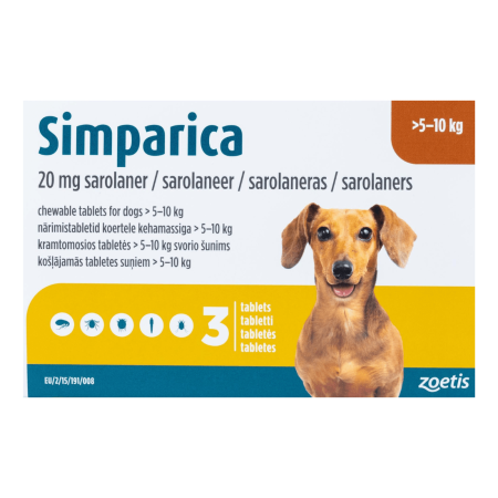 Simparica (Sarolaner) Chewables For Dog 5-10kg