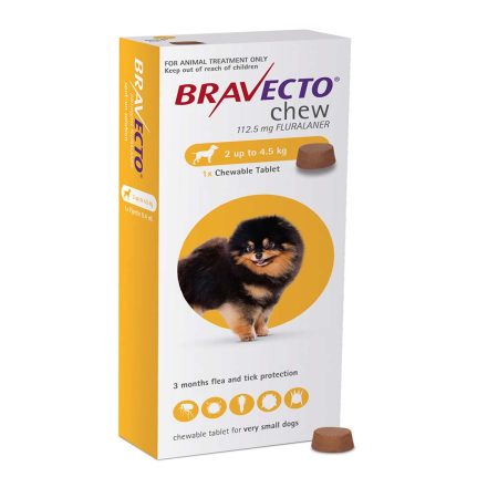 BRAVECTO 112.5MG FLURALANER(2 UP TO 4.5KG)
