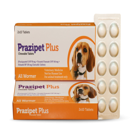PRAZIPET PLUS CHEWABLE TABLETS(2X10 TABLETS)